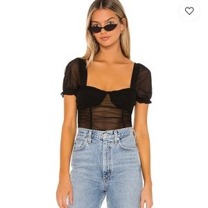 Black mesh top